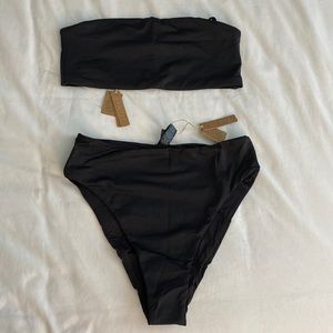 SKIMS Swim Bandeau Top and Mid Waist Bottom Set- both size M